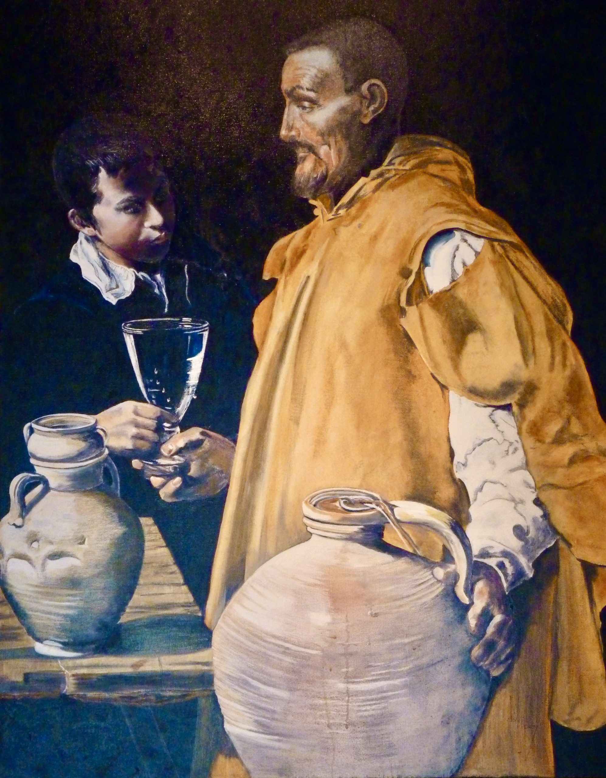 Artist: David Ripley  -   Reproduction of a Velázquez  -   36" x 48" - The Waterseller of Seville